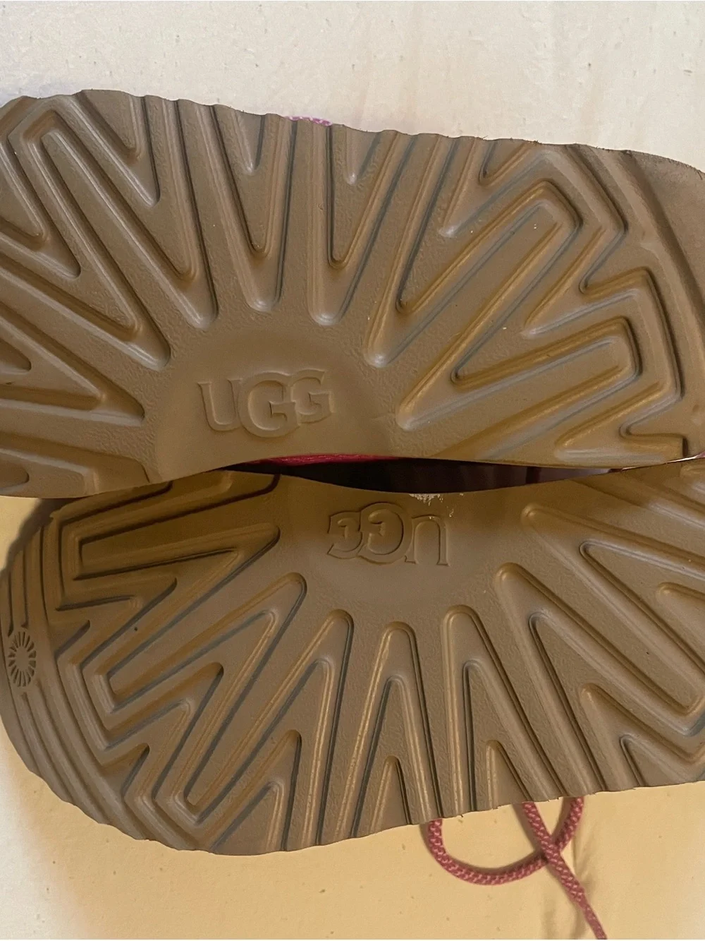 UGG Kids Pink Suede Lace-Up Boots